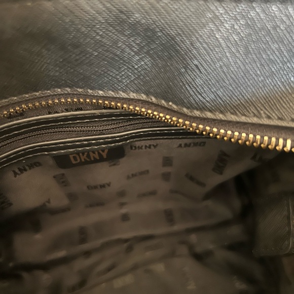 DKNY Black handbag with Gold Accents - Picture 4 of 12